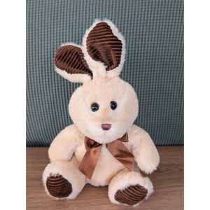 Easter Bunny Rabbit Plush Hig Fun 12" Beige Brown Stuffed Animal Corduroy Ears